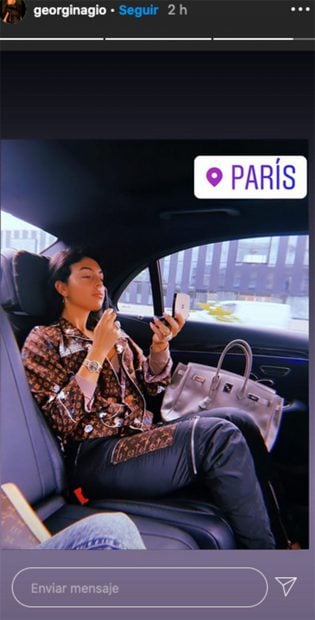 Georgina Rodr&iacute;guez con un 'total look' de Louis Vuitton/ Instagram @georginagio