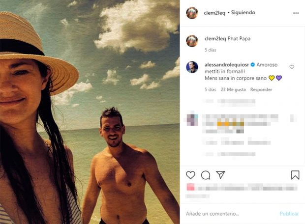 "Cari&ntilde;o, ponte en forma", escrib&iacute;a Alessandro Lequio comentando una imagen de su hijo Clemente en ba&ntilde;ador/ @clem2leq