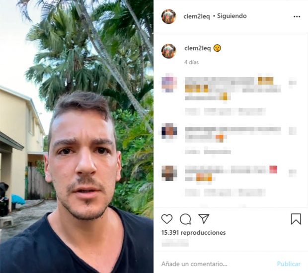 24 horas despu&eacute;s, Clemente estallaba y publicaba un video en respuesta a los comentarios negativos sobre su f&iacute;sico/@clem2leq