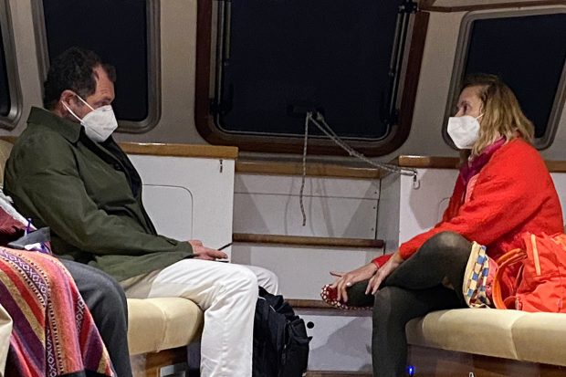 &Aacute;gatha Ruiz de la Prada junto a Luis Gasset en Venecia./Gtres