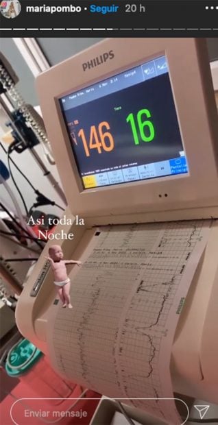 María Pombo acude al hospital la noche del 5 de noviembre de 2020./Instagram @mariapombo