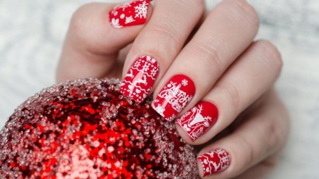 uñas navidad