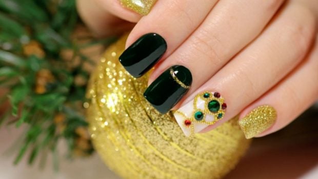 uñas navidad