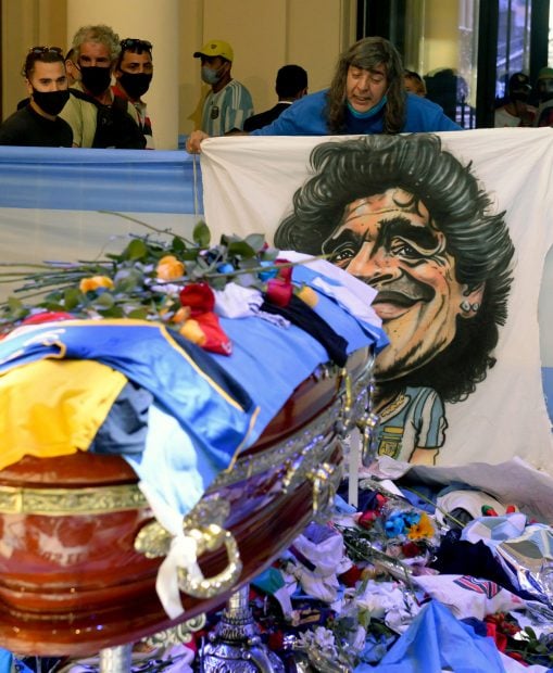 F&eacute;retro donde descansan los restos mortales de Diego Maradona./Gtres