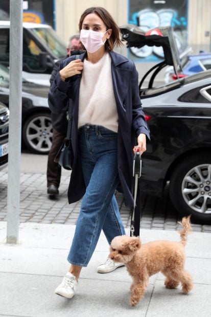 Tamara Falc&oacute; por las calles de Madrid con su mascota./Gtres