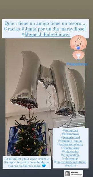 Paula agradeció a 'La Junta' la fiesta de su bebé/@pau_eche