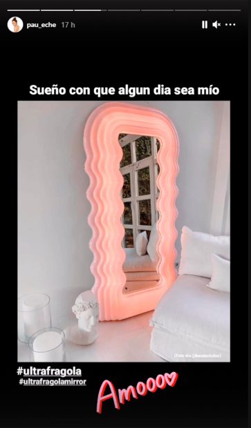 Paula se ha encaprichado de este espejo de aire retro/@pau_eche