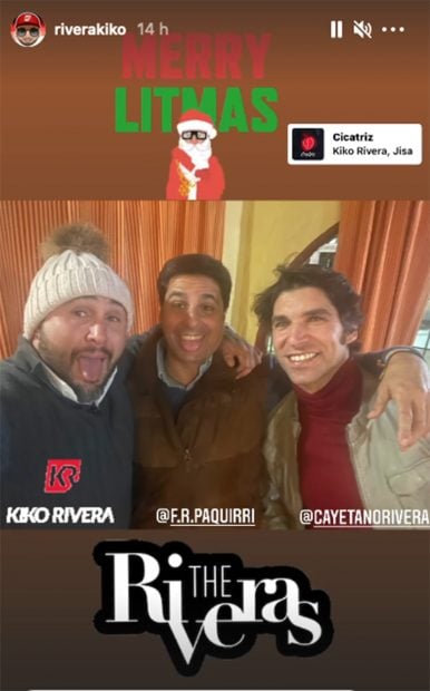 Kiko, Francisco y Cayetano Rivera juntos en Navidad./Instagram @riverakiko
