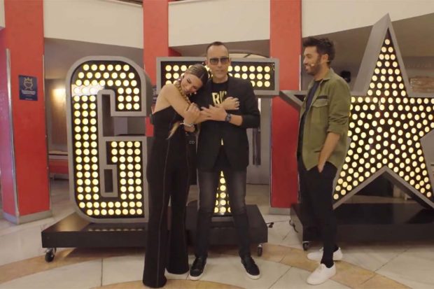 Risto Mejide, Edurne y Dani Mart&iacute;nez en 'Got Talent'./Mediaset