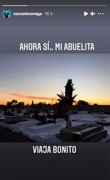 Sonsoles &Oacute;nega se despide de su abuela./Instagram @sonsolesonega