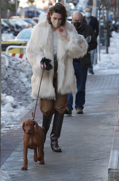 Eugenia Osborne, paseando a su perro por Madrid / Gtres
