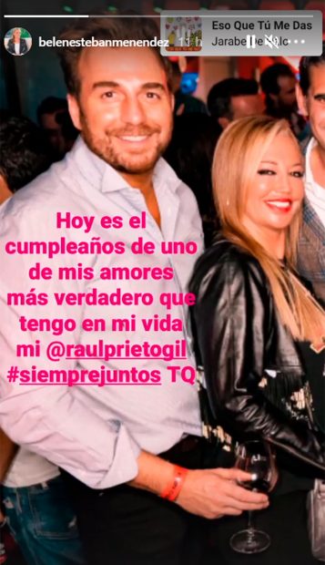 La felicitaci&oacute;n de Bel&eacute;n Esteban a Ra&uacute;l Prieto / Instagram