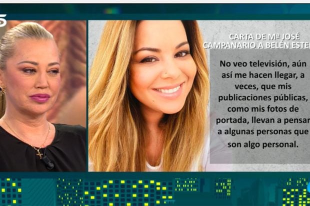 Bel&eacute;n Esteban da explicaciones sobre la carta de Mar&iacute;a Jos&eacute; Campos./Telencinco