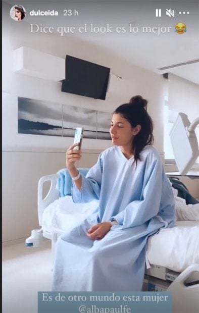 Alba Paul, ingresada en el hospital./ @dulceida