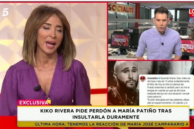 Mar&iacute;a Pati&ntilde;o acepta las disculpas de Kiko Rivera./'Socialit&eacute;'