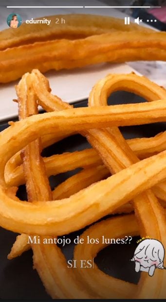 A Edurne le privan los churros / Instagram: @edurnity
