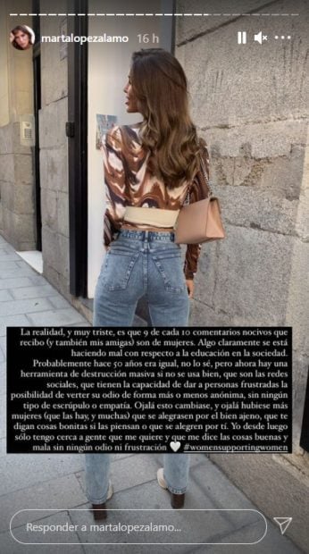La amarga queja de Marta L&oacute;pez en Instagram / @martalopezalamo