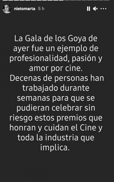 Storie Marta Nieto./Instagram @nietomarta