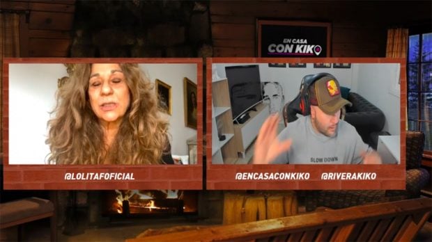 Kiko Rivera y Lolita Flores durante la &uacute;ltima entrevista del DJ emitida en Twitch./Twitch