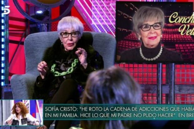 Concha Velasco ha confesado en el programa presentado por Jorge Javier Vázquez quien es el verdadero padre de su hijo Manuel./Telecinco
