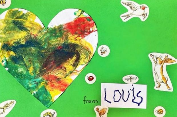 Dibujo de Louis dedicado a la princesa Diana de Gales./Instagram @kensingtonroyal