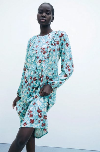 Vestido floral de Zara./Zara