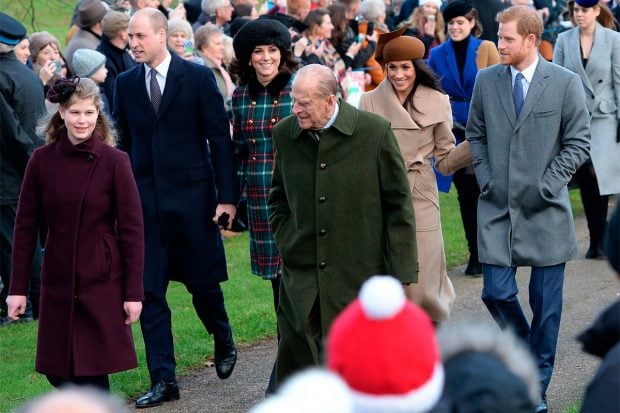 El principe Harry y Meghan Markle, durante un acto con Felipe de Edimburgo / Gtres