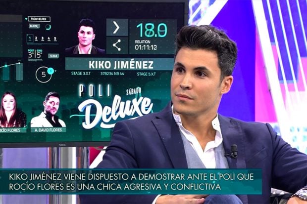 Kiko Jim&eacute;nez en 'S&aacute;bado Deluxe' hablando sobre el entramado familiar de Roc&iacute;o Carraco./Telecinco