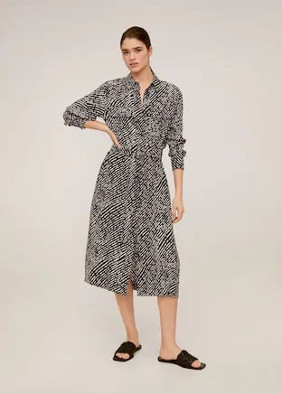 El vestido midi de Mango Outlet con el estampado que llev&oacute; Letizia