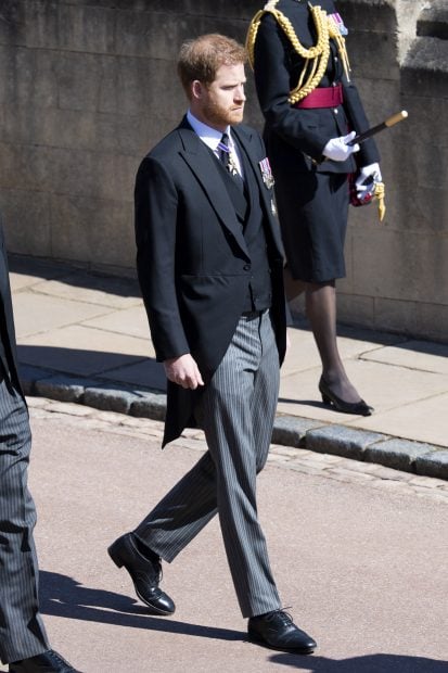El pr&iacute;ncipe Harry durante el funeral del duque de Edimburgo./Gtres