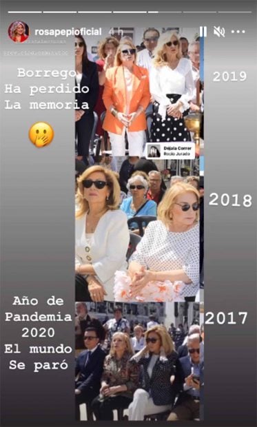 Rosa Benito saca a la luz fotograf&iacute;as que prueban su asistencia a diferentes homenajes a Roc&iacute;o Jurado./Instagram @rosapepioficial