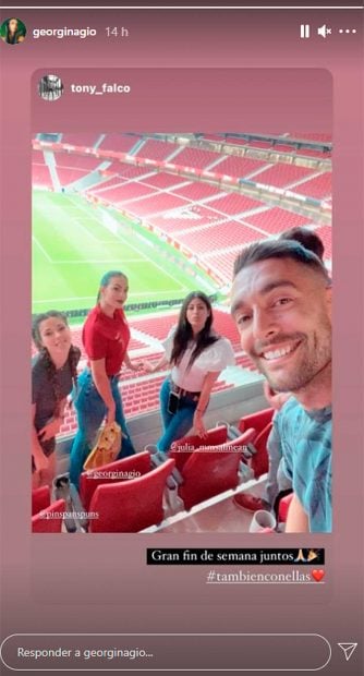 Georgina Rodr&iacute;guez, en las gradas del Wanda Metropolitano / Instagram