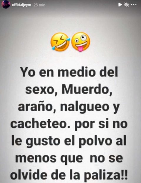 La pol&eacute;mica 'storie' de Jes&eacute; Rodr&iacute;guez / Instagram