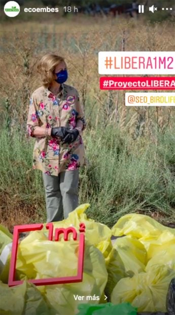 La madre del rey Felipe VI ha recogido residuos en Madrid en compa&ntilde;&iacute;a de otros voluntarios./Instagram @ecoembes