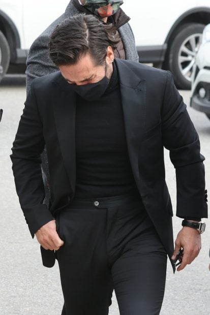 David Bustamante durante el tanatorio de &Aacute;lex Casademunt./Gtres