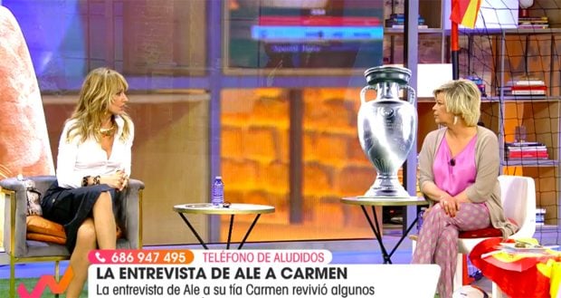 Terelu Campos y Emma Garc&iacute;a en 'Viva la Vida'./Telecinco