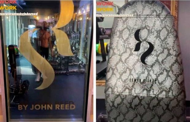 Sergio Ramos ya luce el logotipo del gimnasio que est&aacute; a punto de abrir / Gtres