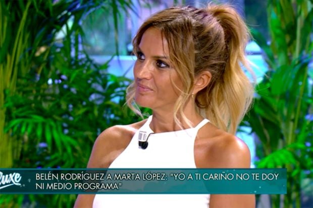 Marta L&oacute;pez ha confesado estar afectada por su enfrentamiento con Bel&eacute;n Rodr&iacute;guez./Telecinco