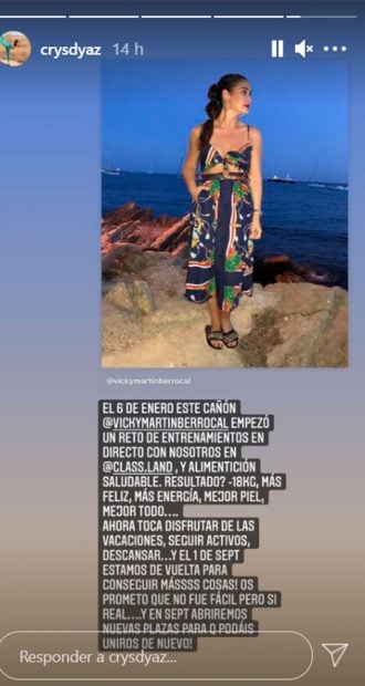 La entrenadora de Vicky Mart&iacute;n Berrocal presume de su cambio f&iacute;sico / Gtres