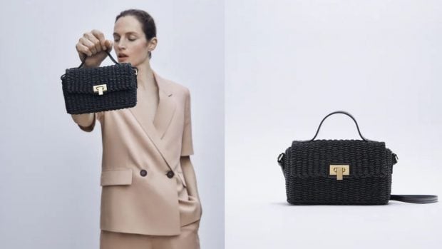 Bandolera caja trenzada de Zara