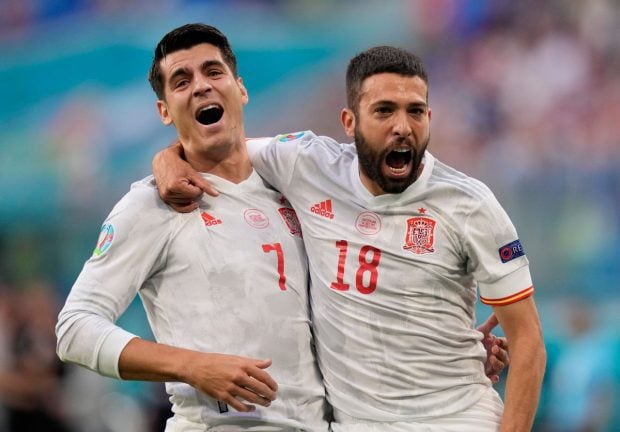 &Aacute;lvaro Morata y Jordi Alba 