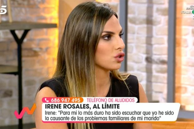 Irene Rosales ha terminado entre l&aacute;grimas al anunciar su retirada de la televisi&oacute;n./Telecinco
