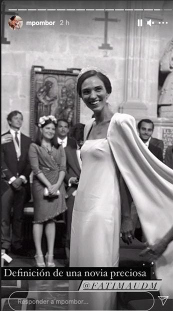 La novia en su llegada a la iglesia./Instagram @mariapombor