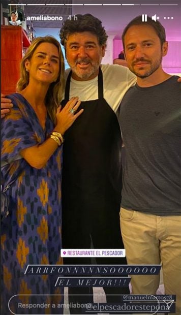 Amelia Bono junto a Manuel Martos disfrutando de unas vacaciones en familia./Instagram @ameliabono
