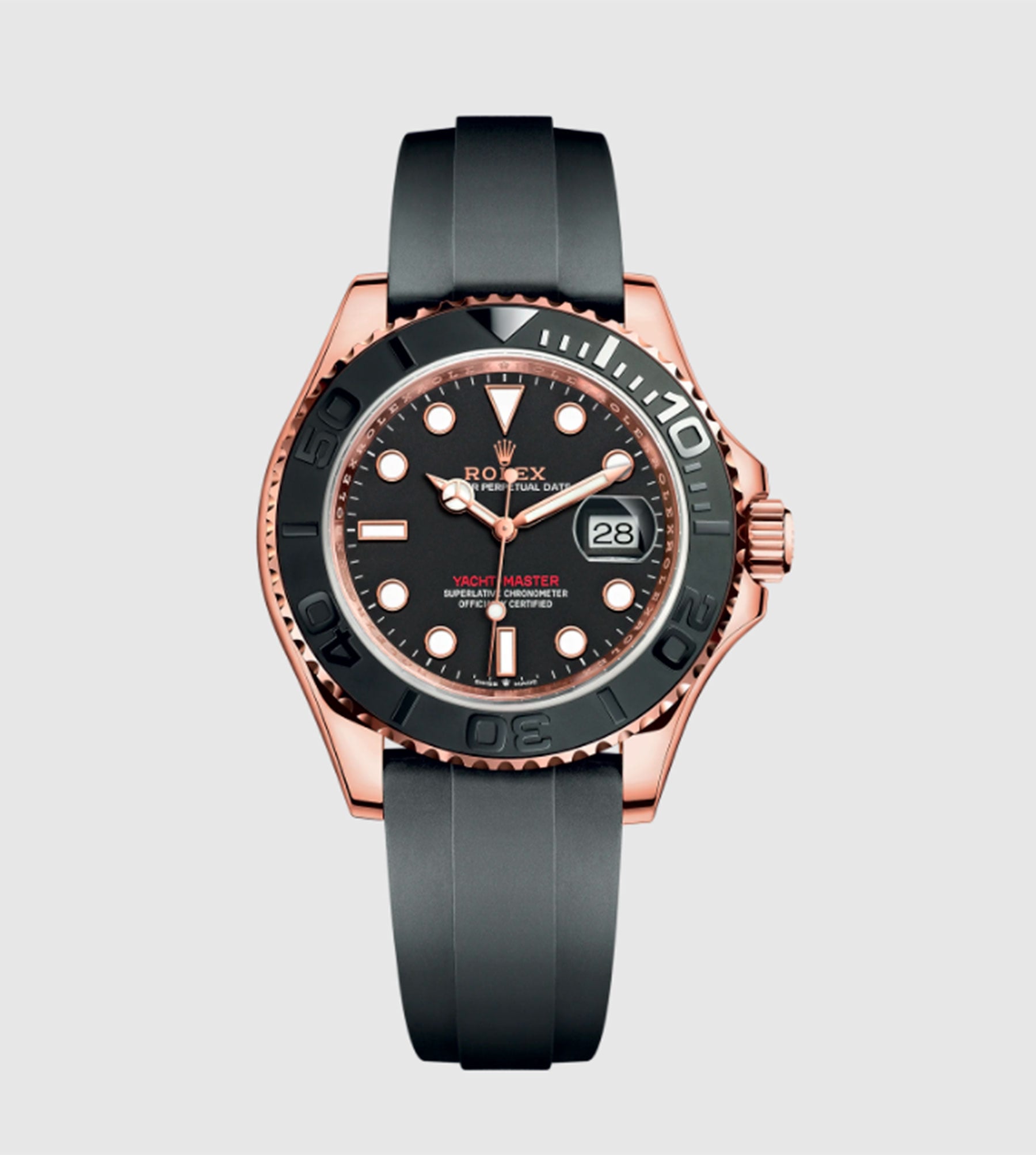 As&iacute; es el Oyster Perpetual Yacht-Master 40 en oro Everose de 18 quilates que ha lucido Leo Messi a su llegada a Par&iacute;s / Rolex