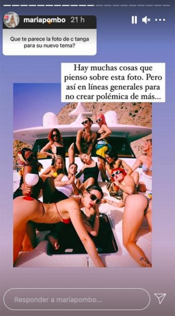 Mar&iacute;a Pombo ha dado su opini&oacute;n sobre una fotograf&iacute;a promocional de C.Tangana./@mariapombo