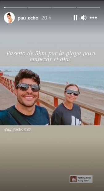 Paula Echevarr&iacute;a y Miguel Torres han cogido como rutina dar un agradable paseo matutino por la ma&ntilde;ana / Instagram: @pau_eche