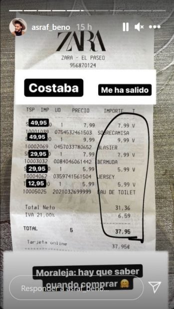 El novio de Chabelita se ha beneficiado de importantes descuentos que ha compartido con todos sus seguidores / Instagram: @asraf_beno