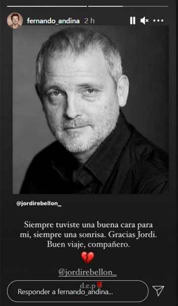 Fernando Andina tambi&eacute;n ha querido despedirse de Jordi Rebell&oacute;n / Instagram