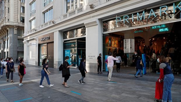 Exterior de una de las tiendas de Primark de Madrid./Gtres